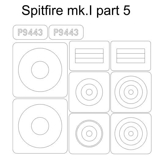 Omask 34017 Spitfire Mk.I part 5 (for Eduard 11143 kamo F) 1/48