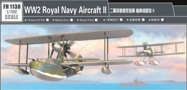 FlyHawk Model FH1130 WW2 Royal Navy Aircraft II Includes 6 Supermarine Walrus &amp; 6 Fairey Seafox 1/700