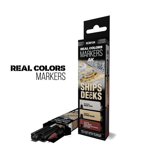 AK Interactive RCM104 SHIPS AND DECKS – RC MARKERS SET RCM009 RCM012 RCM019