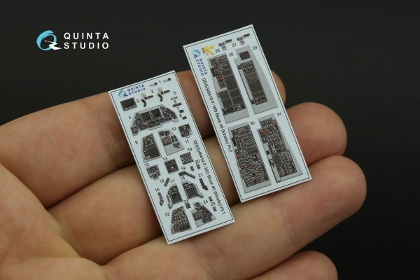 Quinta Studio QDS-48419 F-16D block 40 3D-Printed &amp; coloured Interior on decal paper (Kinetic 2022 tool) (Small version) 1/48
