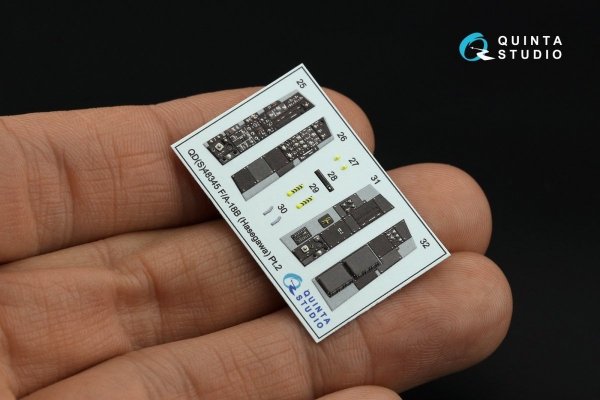 Quinta Studio QDS-48345 F/A-18B 3D-Printed &amp; coloured Interior on decal paper (Hasegawa) (Small version) 1/48