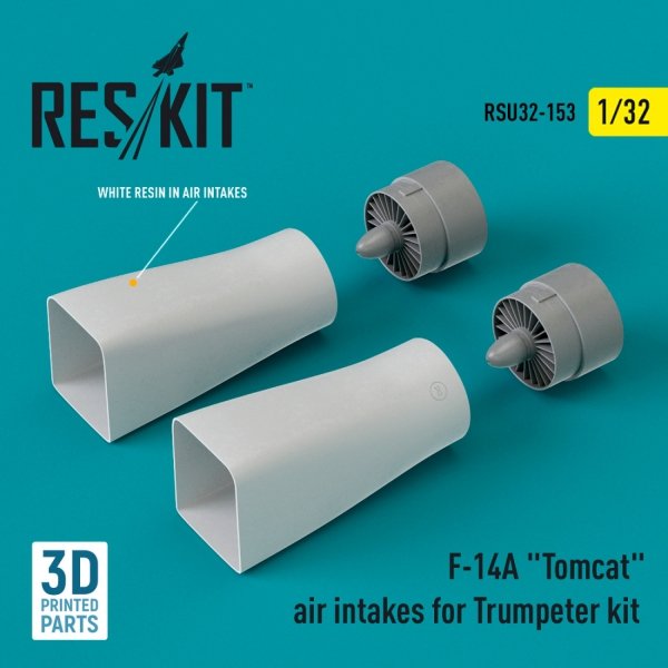 RESKIT RSU32-0153 F-14A Tomcat air intakes for Trumpeter kit (3D Printed) 1/32