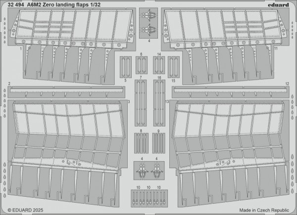 Eduard 32494 A6M2 Zero Landing Flaps TAMIYA 1/32
