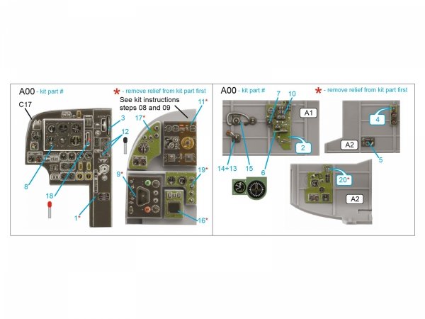 Quinta Studio QDS-48379 Bristol Beaufort Mk.I 3D-Printed &amp; coloured Interior on decal paper (ICM) (Small version) 1/48