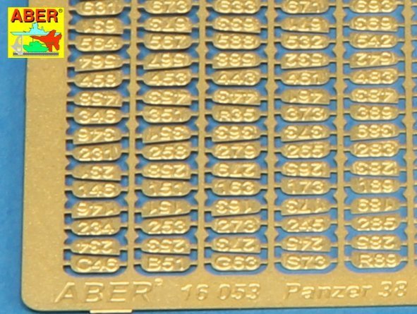 Aber 16053 Panzer 38 track link casting numbers (1:16)