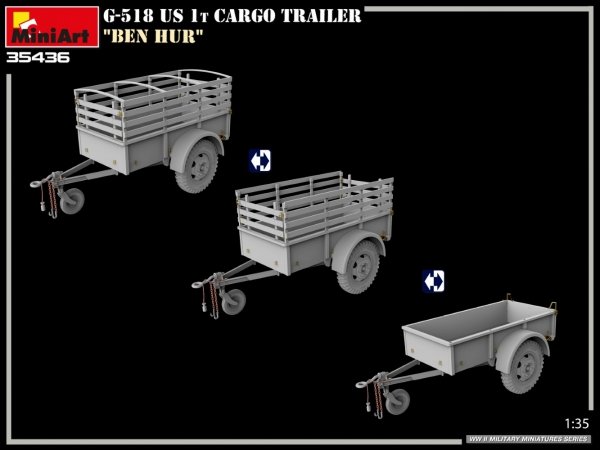 MiniArt 35436 G-518 US 1t CARGO TRAILER “BEN HUR” 1/35