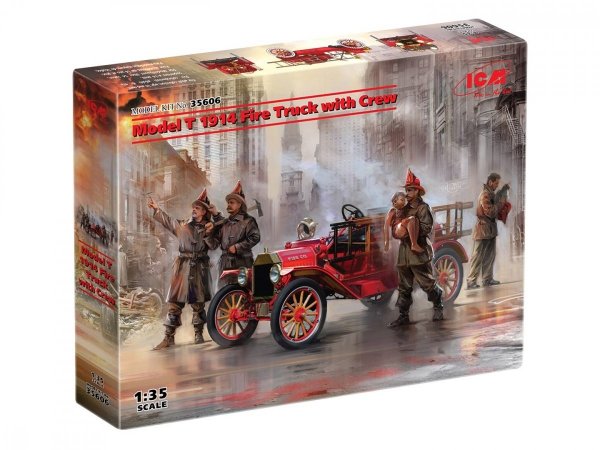 ICM 35606 Model T 1914 Fire Truck with Crew 1/35