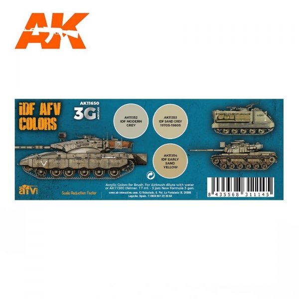 AK Interactive AK11650 3G IDF AFV COLORS 3x17ml