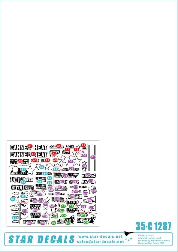 Star Decals 35-C1287 Big Guns in Vietnam 4 1/35