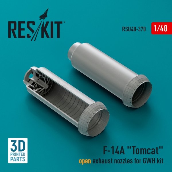 RESKIT RSU48-0370 F-14A &quot;Tomcat&quot; open exhaust nozzles for GWH kit (3D Printed) 1/48