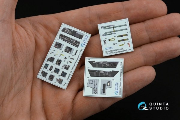 Quinta Studio QD48302 F/A-18C late 3D-Printed &amp; coloured Interior on decal paper (Hasegawa) 1/48