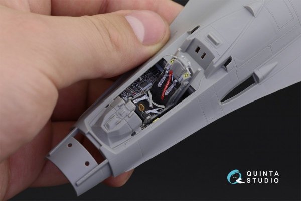 Quinta Studio QD48194 F-16С 3D-Printed &amp; coloured Interior on decal paper (for Kinetic kit) 1/48