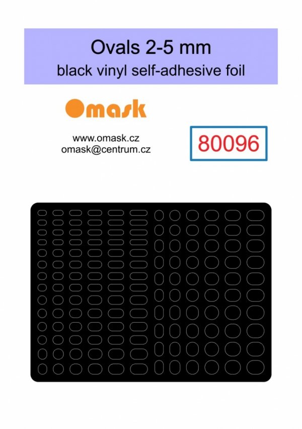 Omask X8001 Universal set 1 - black vinyl foil (80092, 80093, 80094, 80095, 80096)