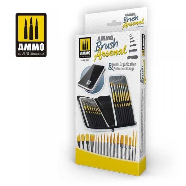 AMMO of Mig Jimenez 8580 Brush Arsenal - Brush Organization &amp; Protective Storage