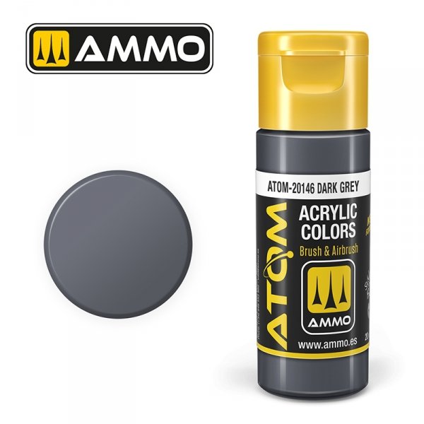 AMMO of Mig Jimenez 20146 ATOM COLOR Dark Grey 20ml