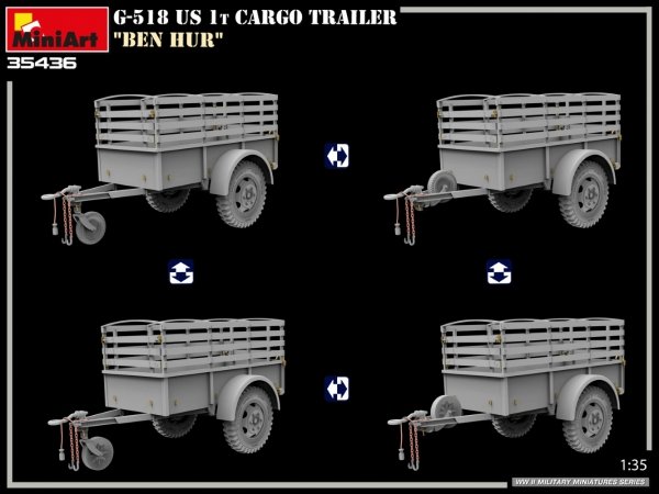 MiniArt 35436 G-518 US 1t CARGO TRAILER “BEN HUR” 1/35