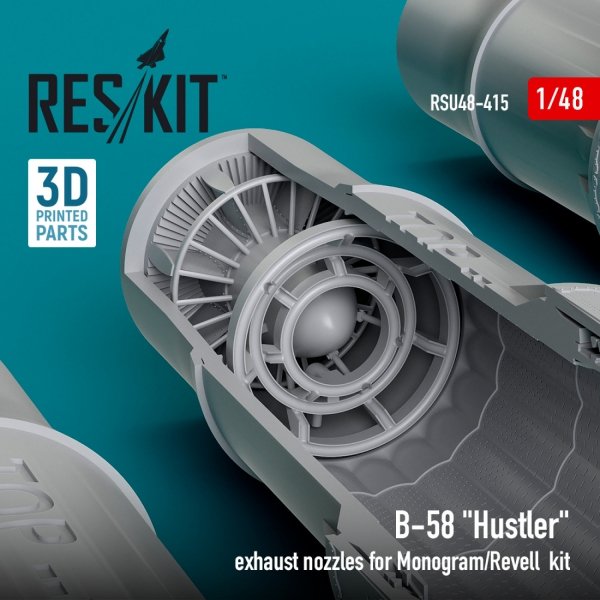 RESKIT RSU48-0415 B-58 &quot;Hustler&quot; exhaust nozzles for Monogram/Revell kit (3D Printed) 1/48