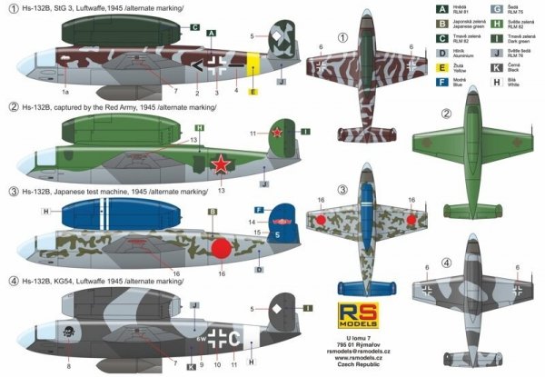 RS Models 92268 Henschel Hs-132 B 1/72