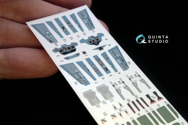 Quinta Studio QD72012 Su-30SM 3D-Printed &amp; coloured Interior on decal paper (for Zvezda kit) 1/72