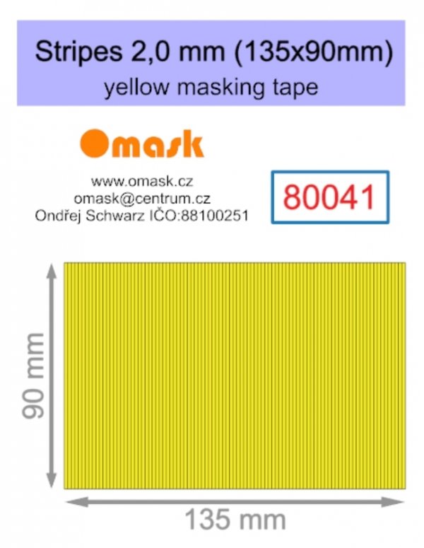 Omask 80041 Stripes 2,0 mm (135x90mm) yellow masking tape