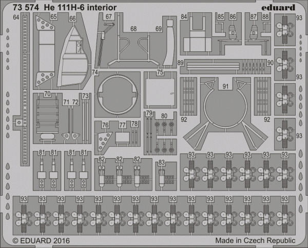 Eduard 73574 He 111H-6 interior AIRFIX 1/72