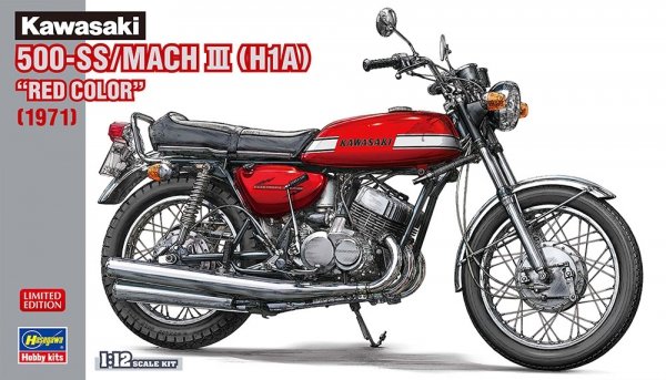Hasegawa 21775 Kawasaki 500-SS/MACH III (H1A) "Red Color" (1971) 1/12