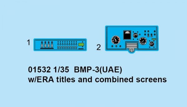 Trumpeter 01532 BMP-3(UAE) w/ERA titles and combined screens (1:35)