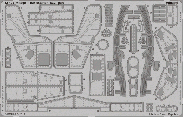 Eduard 32403 Mirage III E/ R exterior ITALERI 1/32