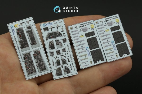 Quinta Studio QD48419 F-16D block 40 3D-Printed &amp; coloured Interior on decal paper (Kinetic 2022 tool) 1/48