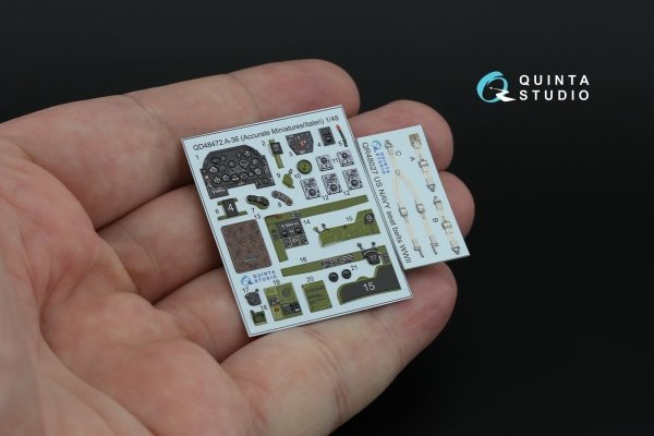 Quinta Studio QD48472 A-36 3D-Printed coloured Interior on decal paper (Accurate Miniatures/Italeri) 1/48