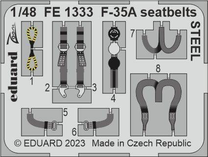 Eduard FE1333 F-35A seatbelts STEEL TAMIYA 1/48