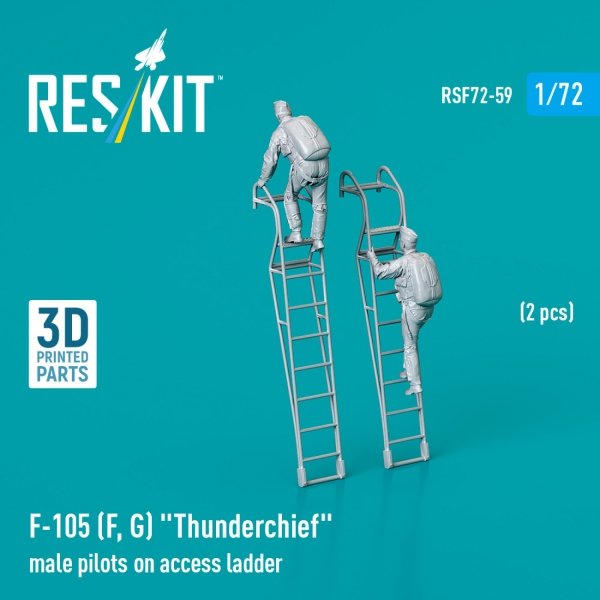 RESKIT RSF72-0059 F-105 (F, G) "Thunderchief" male pilots on access ladder (2 pcs) (3D Printed) (1/72)