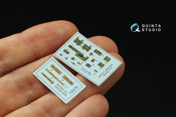 Quinta Studio QD72171 A6M3 Zero 3D-Printed &amp; coloured Interior on decal paper (Tamiya) 1/72