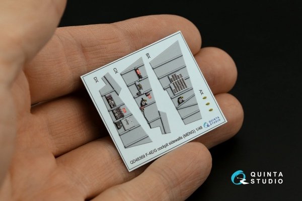 Quinta Studio QD48370 F-4E late without DMAS 3D-Printed &amp; coloured Interior on decal paper (Meng) 1/48