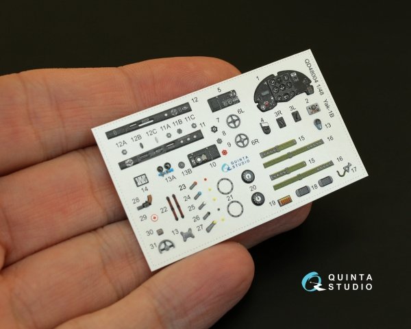 Quinta Studio QD48004 Yak-1B (late production) 3D-Printed &amp; coloured Interior on decal pape (for all kits) 1/48