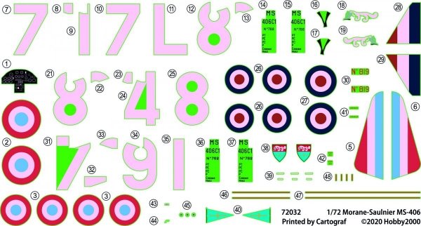 Hobby 2000 72032 Morane-Saulnier MS.406 Middle East ( Hasegawa ) 1/72