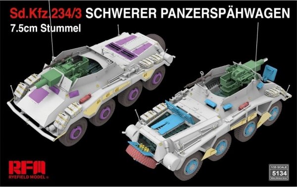 Rye Field Model 5134 Sd.Kfz. 234/3 Schwerer Panzerspahwagen 7.5cm Stummel 1/35