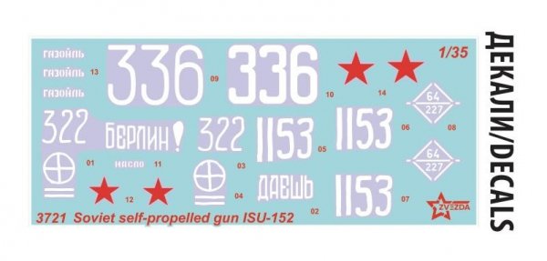 Zvezda 3721 SOVIET SELF-PROPELLED GUN ISU-152 1/35