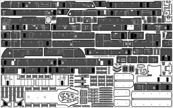 Pontos 35026FN USS BB-63 Missouri 1945 Detail Up Set (Teak tone stained wooden deck) (1:350)