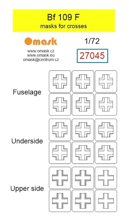 Omask 27045 Bf 109 F masks for crosses 1/72