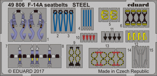 Eduard 49806 F-14A seatbelts STEEL TAMIYA 1/48