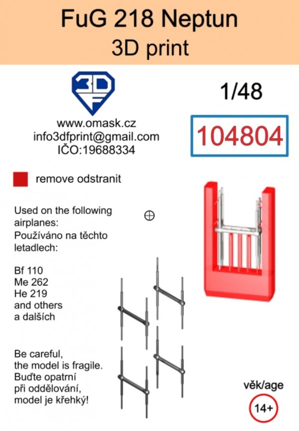 Omask 104804 FuG 218 Neptun (3D print) 1/48