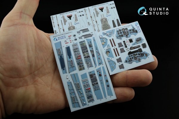 Quinta Studio QD32072 Su-27UB 3D-Printed &amp; coloured Interior on decal paper (for Trumpeter kit) 1/32