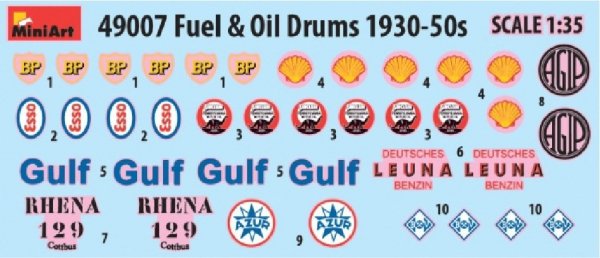 MiniArt 49007 FUEL &amp; OIL DRUMS 1930-50s 1/48