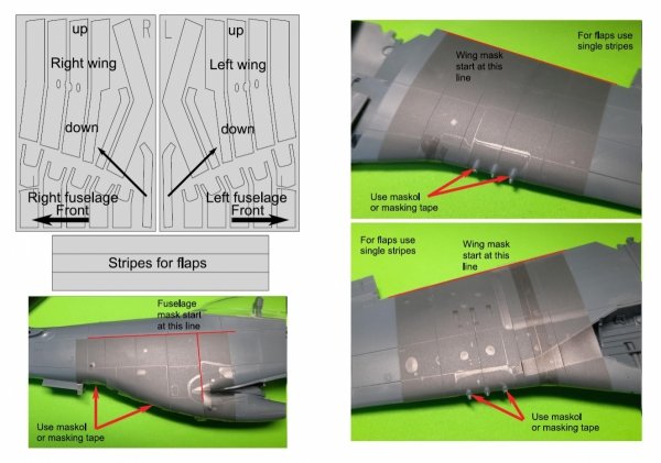Omask 80090 P-51 D invasion stripes 18 inches - Oramask (for Eduard) 1/48