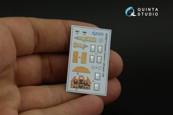 Quinta Studio QD48276 Sopwith Camel F.1 3D-Printed &amp; coloured Interior on decal paper (Eduard) 1/48
