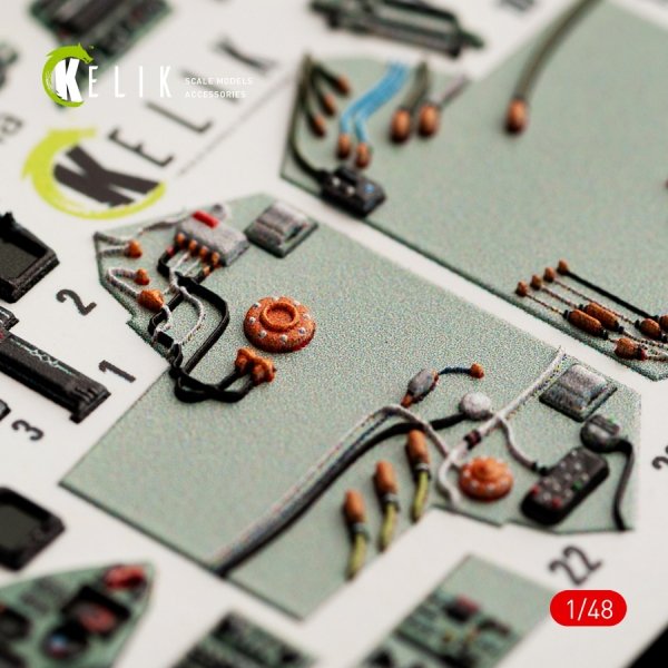 KELIK K48052 SU-27UB FLANKER INTERIOR 3D DECALS FOR GWH KIT 1/48