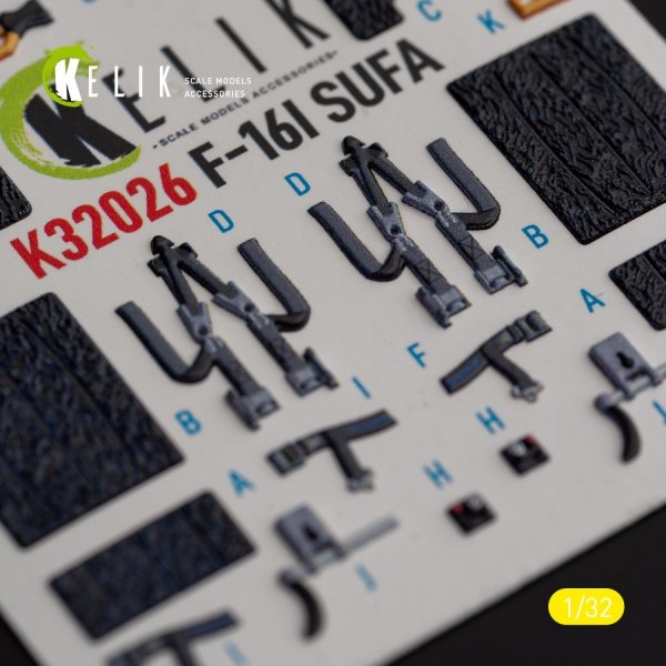 KELIK K32026 F-16I &quot;Sufa&quot; - interior 3D decals for Academy kit 1/32