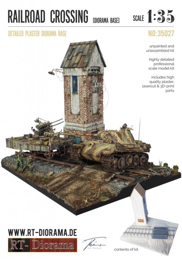RT-Diorama 35027 Diorama-Base: Railroad Crossing 1/35