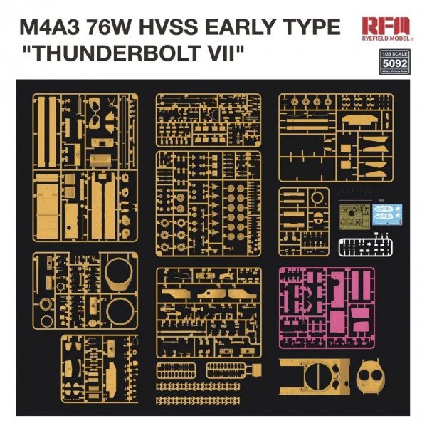 Rye Field Model 5092 M4A3 76W HVSS Early Type &quot;Thunderbolt VII&quot; 1/35